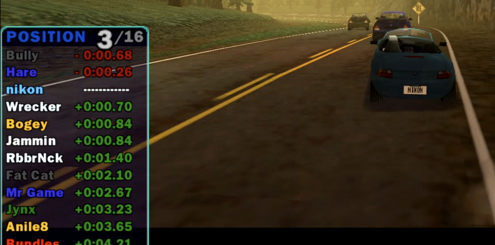 Testing a 16-Car Tournament